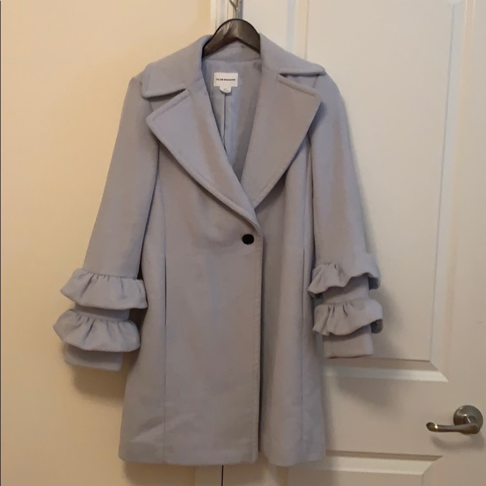 Ice Blue Club Monaco Wool Coat